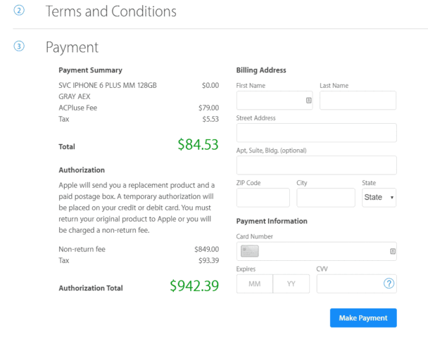 Express Replacement Service Fee